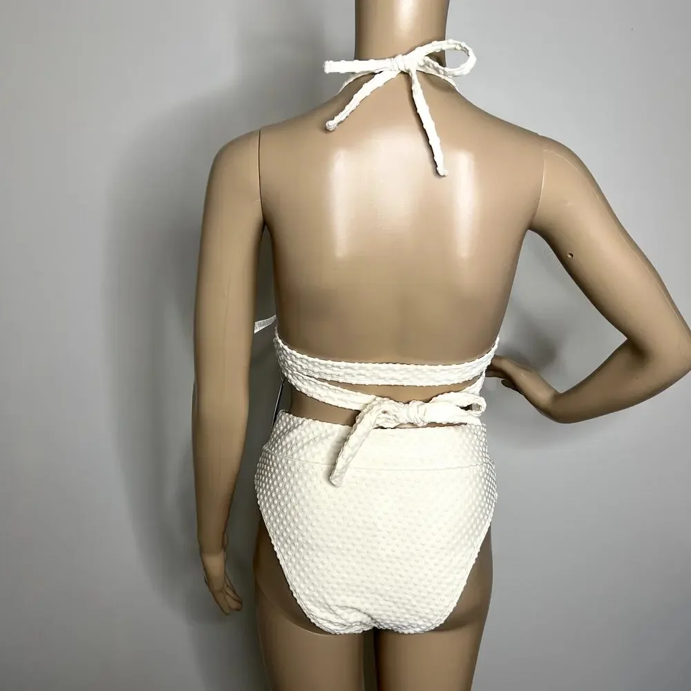 Cupshe Dot Textured High Waisted Bikini